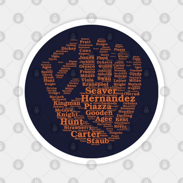 Mets Greats Glove (Orange) Magnet by kellyoconnell